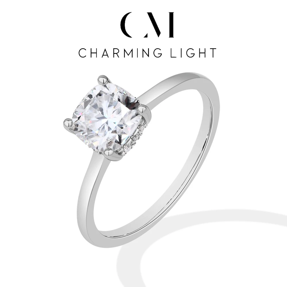 

Charming Classic Style 1.5ct 2.5ct Moissanite Ring 925 Sterling Silver 18k Gold Plated For Women Elegant Engagement Fine Jewelry