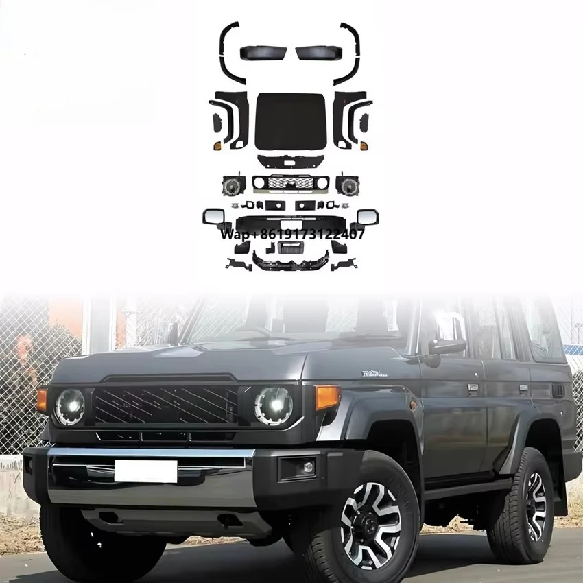 

Front Bumper Taillamp Headlamp Body Kit for LC70 76 2010 2012 2013 2014 Upgarade to New Model 2024