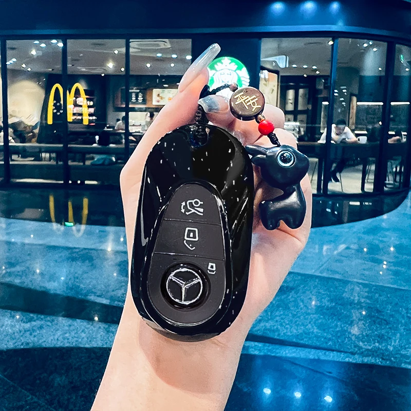 Car Zinc Alloy Key Case Bag Metal Key Shell For Mercedes-Benz AMG C-Class S-Class GLC EQE EQS W223 X254 V297 V295 W206 S206 X206