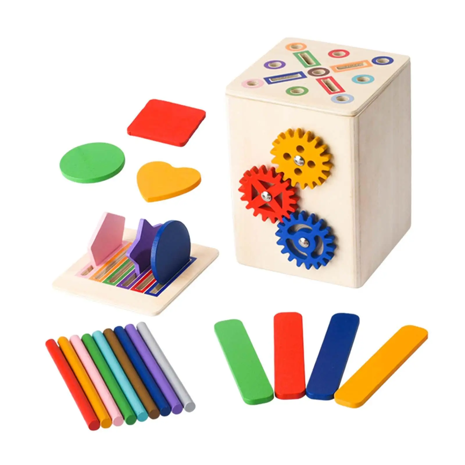 صندوق فرز الألوان للأطفال، لعبة التعليم المبكر، لعبة مطابقة الأشكال الهندسية التفاعلية للأولاد والبنات والأطفال الصغار