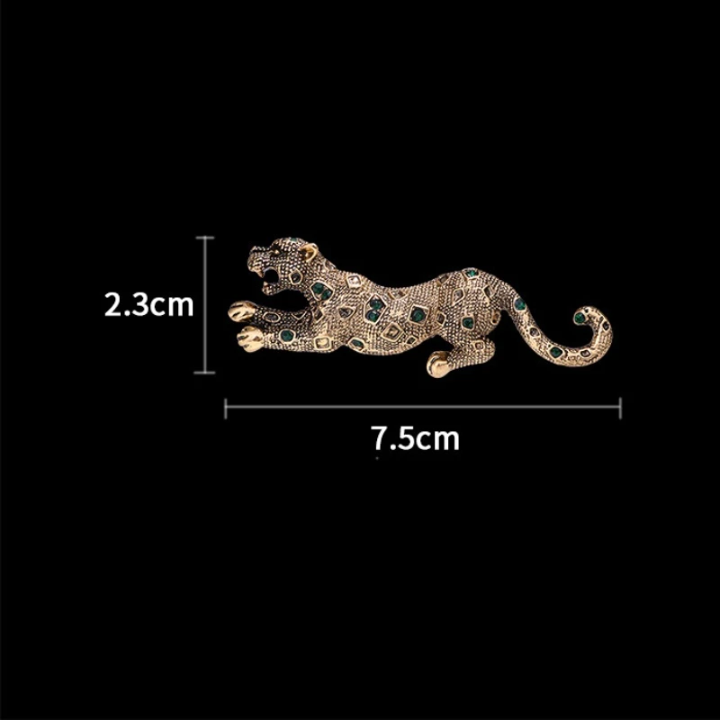 Retro Kristall Gepard Broschen Tier Strass Anstecknadel Herren Anzug Hemd Collae Pins Abzeichen Lxuxlry Schmuck Zubehör – Detail 2