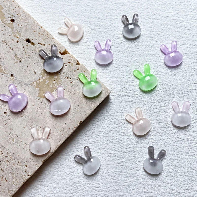 10pcs 3D Cartoon Rabbit Resin Nail Art Charms Kawaii Sweet \