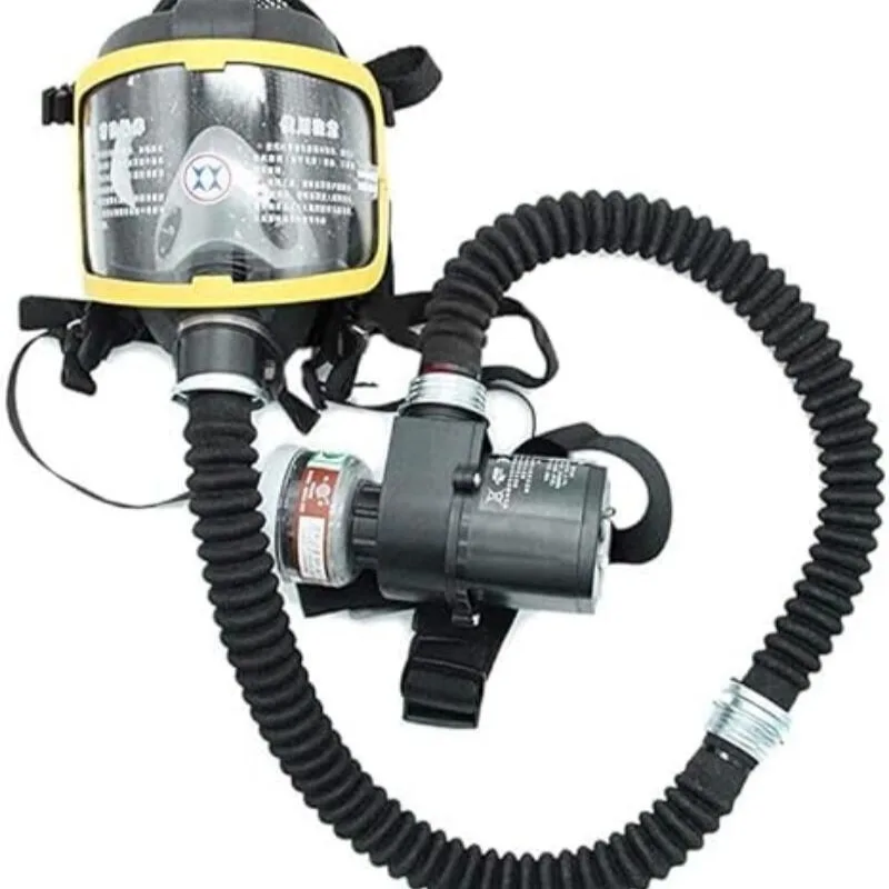 Rechargeable Portable Electric Supplied Air Respirator, Long Tube Gas Filter Full Face Mask