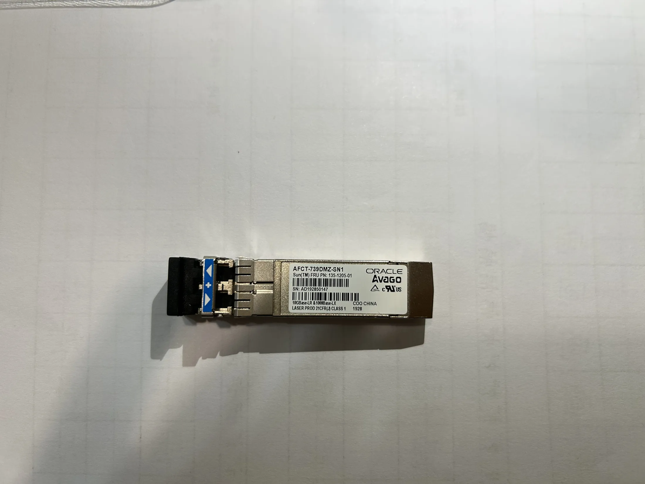 

SUN ORACLE 10GB SFP Fiber Transceiver 135-1205-01 AFCT-739DMZ-SN1 ORACLE 10G LR 1310nm Optical Fiber