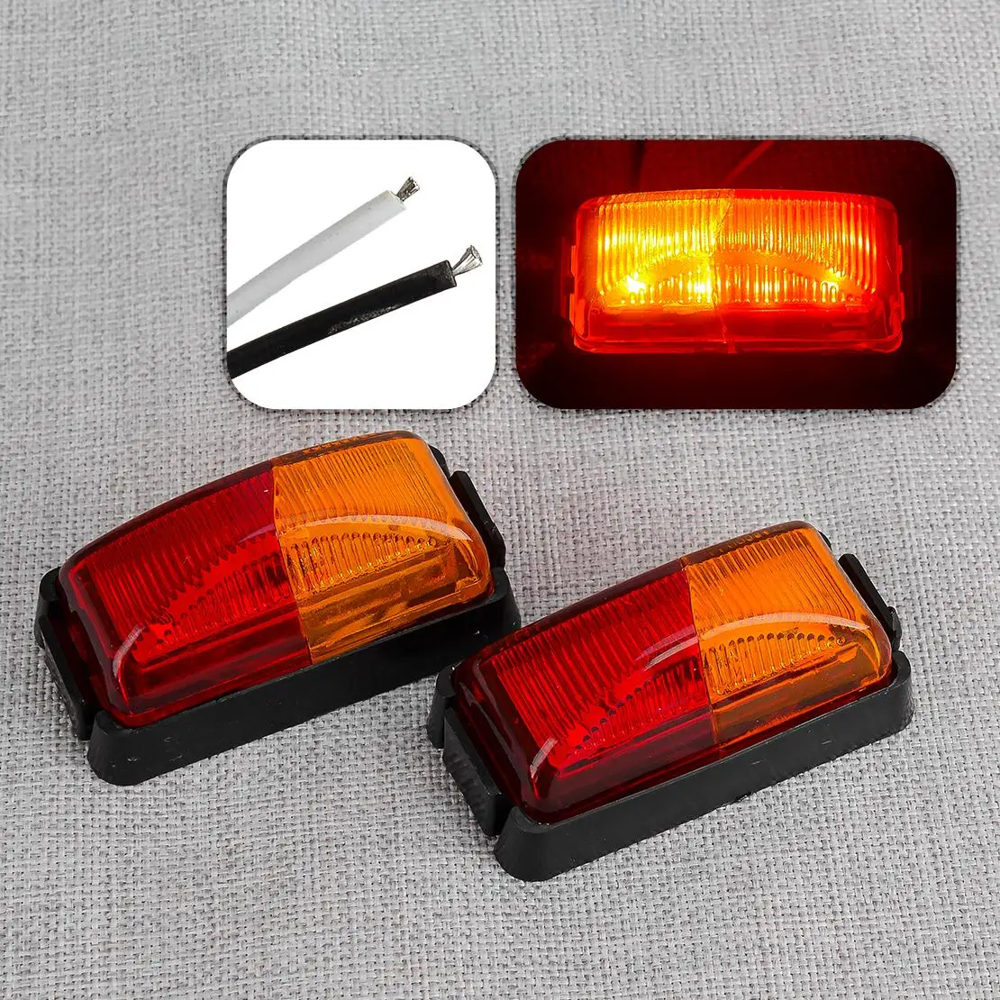 

2 шт. 10 В-30 В 8-светодиодный красный и янтарный боковой габаритный фонарь, универсальный для автомобиля, внедорожника, фургона, грузовика, автобуса, лодки, прицепа, грузовика
