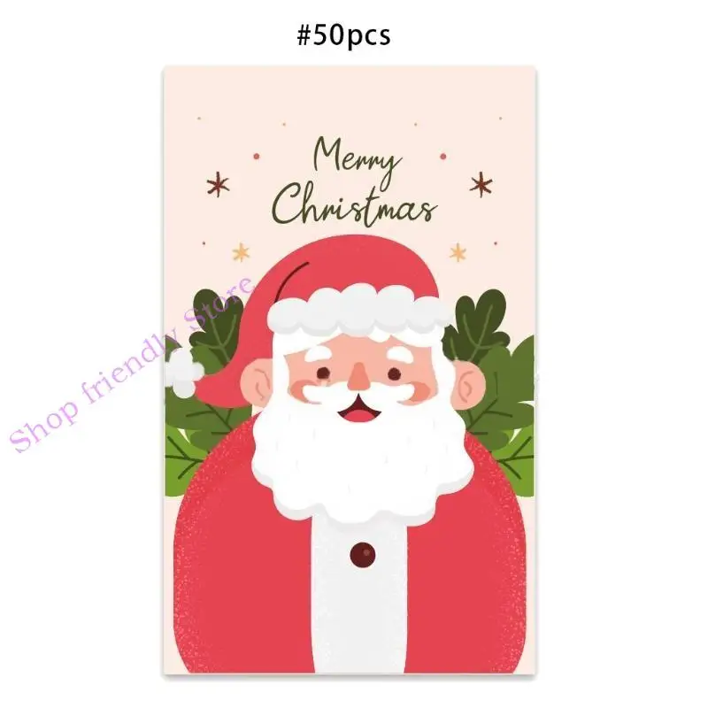 594a 50pcs بطاقات المعايدة لعيد الميلاد قرطاسية فارغة بطاقة عيد الميلاد لفيلم العيد الشتاء #5