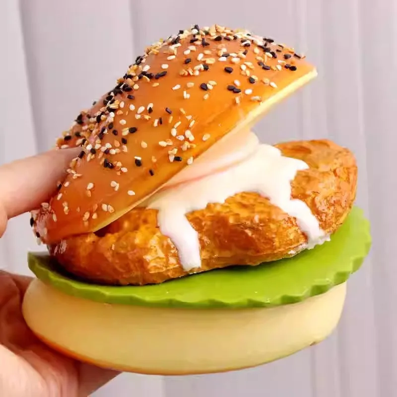 Kitchen Kids Toys Simulated Bread Hamburger Model Fake Food Separable Soft Rebound Girl Pretend Play Restaurant Making Burgers