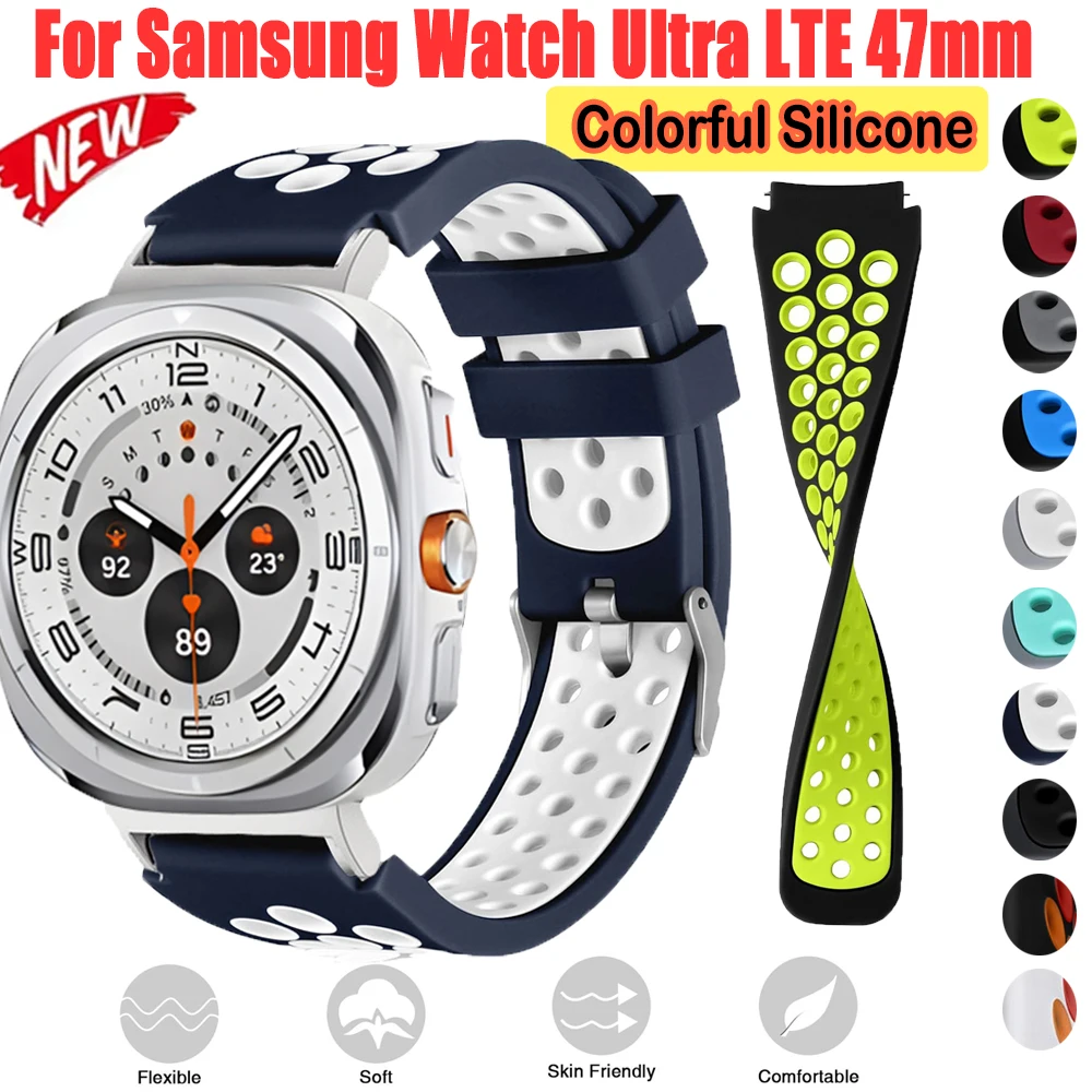 Para Samsung Galaxy Watch Ultra pulsera de silicona de 47mm para Samsung Watch Ultra LTE 47mm pulsera reemplazable