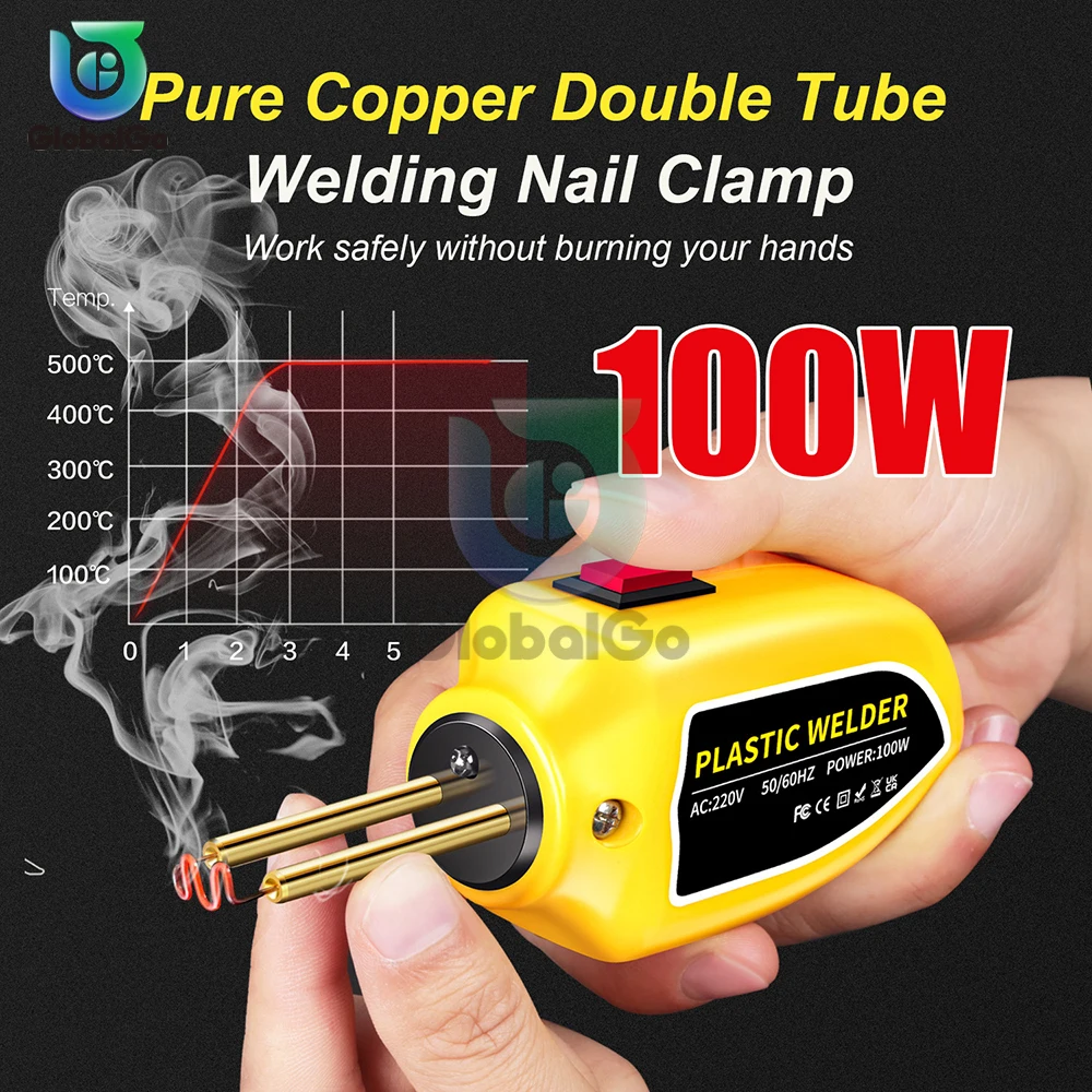 100W Portable Plastic Welder 110V/220V New Hot Air Gun Hot Stapler Plastic Welder Soldering Iron Nail Bumper Repair Car Tool Kit