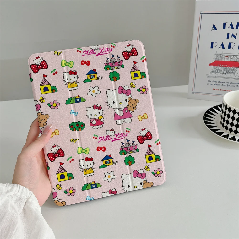 

Чехол для планшета Hello Kitty для iPad 11 дюймов Pro 2025 Air 2024 10th iPad 7 8 9 10.2 Air 5 4 10,9 5 6 9,7 дюйма Air3 10,5 мини-чехол