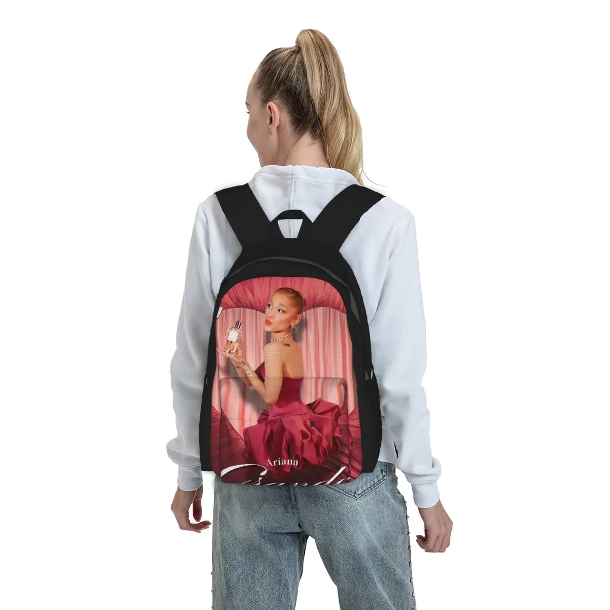 

Ariana Grande Pop Music American Singer Backpack Boys Girls BookBag Kids School Bag Laptop Shoulder Bags for Men Women
