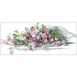 Sweet Pea Flower Patterns Counted Cross Stitch 11CT 14CT 18CT DIY Handmade Cross Stitch Kits Embroidery Needlework Sets Crafts
