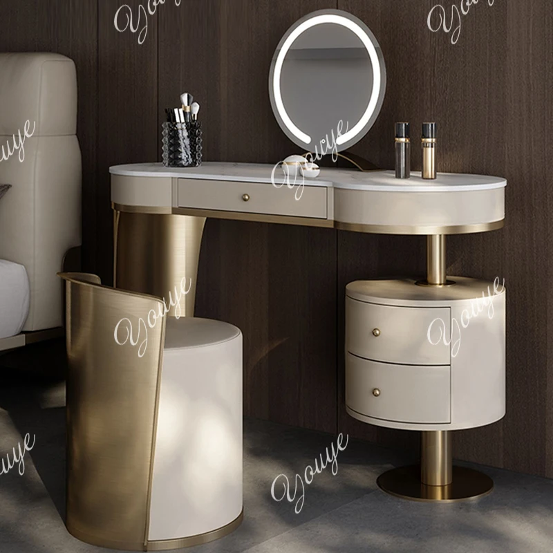 

Light luxury style slate dresser, bedroom furniture, high-end atmosphere, modern and simple integrated dressing table