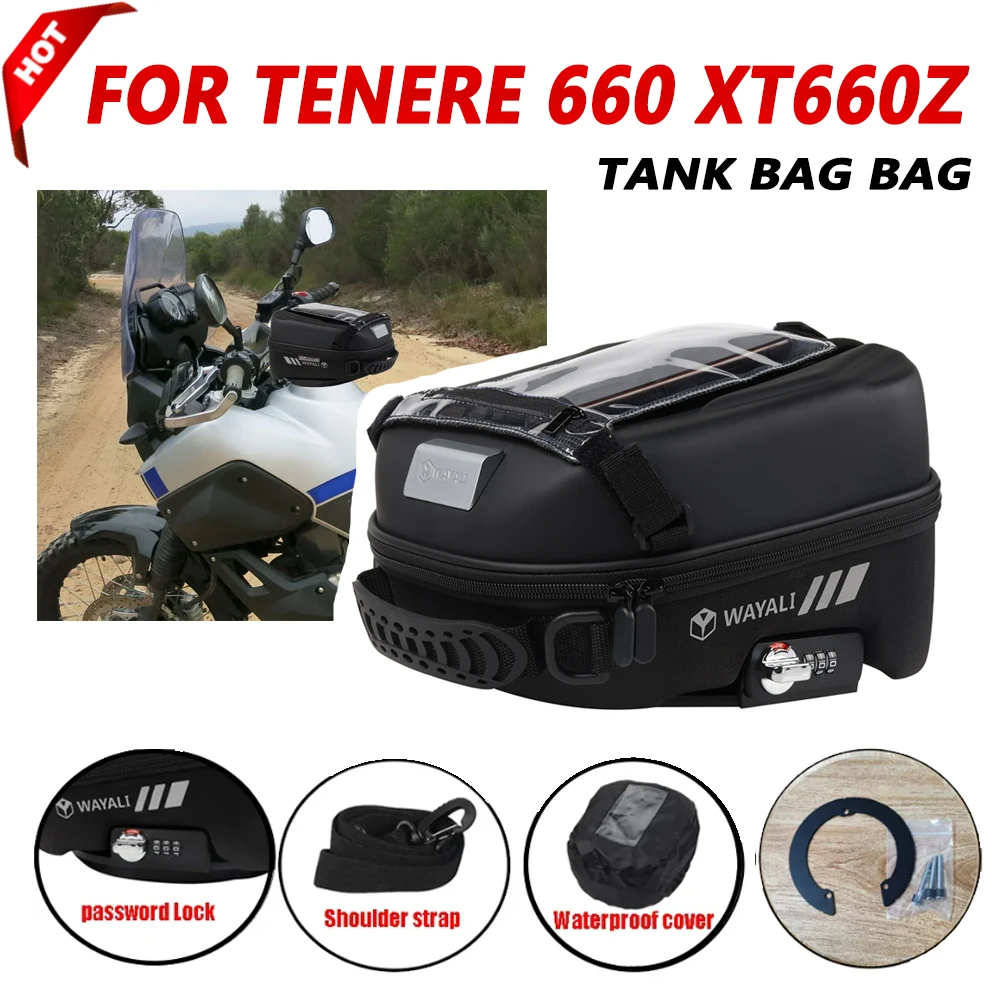 

Motorcycle 5.5L Tank Bag for YAMAHA Tenere 660 XT660Z XT 660 Z XT 660Z Detachable Portable Tanklock Storage Bag Backpack