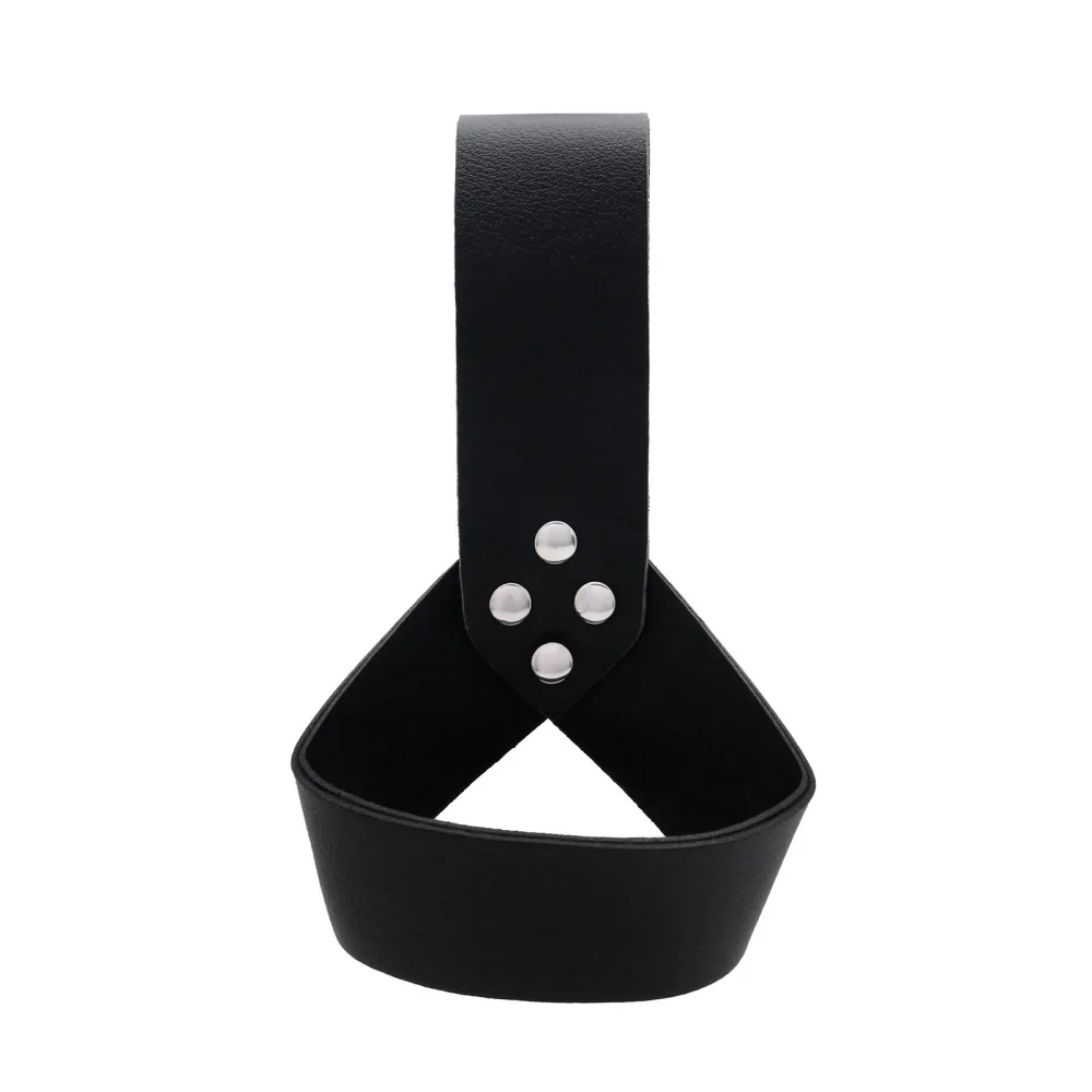 Medieval Viking Horn Cup Holder Brown Black Leather Pouch Renaissance Costume Accessory Halloween Cosplay Tool