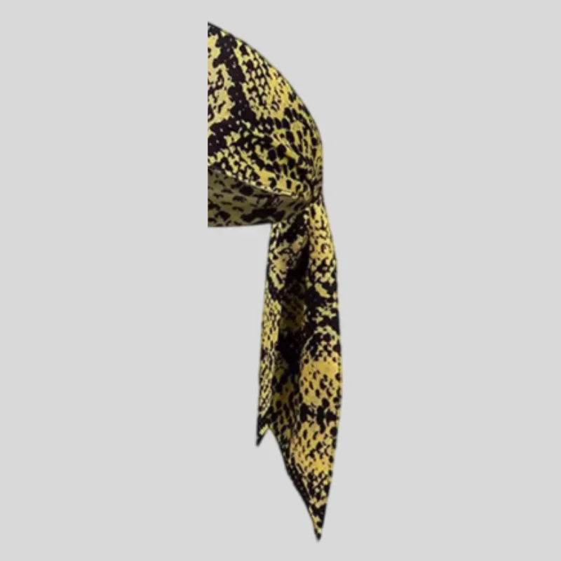 Nike Yellow Black Snake Pattern Head Wrap Non-slip Durag For Gym FitnessN1003339725OS