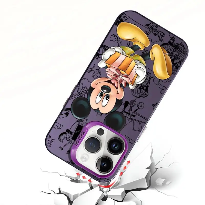 Case For Apple iPhone 11 13 15 Pro Max 14 Plus 12 16 Hard Phone Cover Silicone Shockproof Protective Funda Cartoon Mickey Minnie