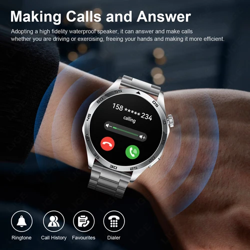 Imagen 2 del producto LIGE nuevo reloj inteligente para hombres ECG Monitor de ritmo cardíaco relojes para hombres pulsera de llamada Bluetooth reloj inteligente deportivo para Android ios