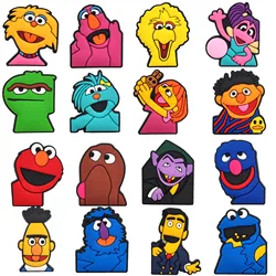 16pcs/set Sesame Street Series for Cartoon Shoe Charms Accessories  Shoe decoration for Classic Clog Kids Gifts