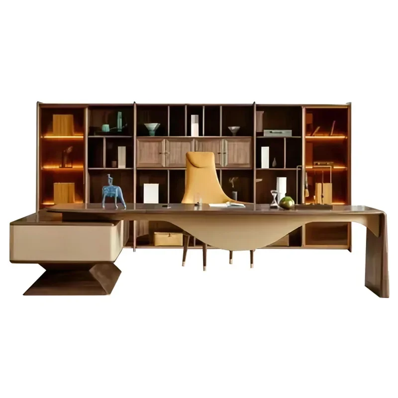 

Black walnut minimalist club office tea room desk tea table solid wood furniture