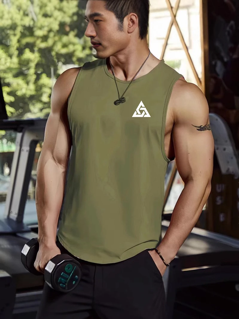 

Camiseta sin mangas de compresión para hombre, camiseta de gimnasio sin mangas de secado rápido, ropa deportiva sólida para homb