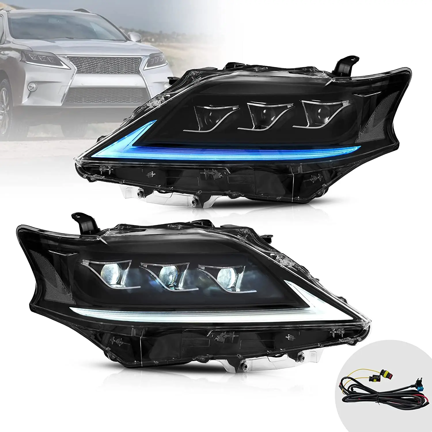 LED Headlights For Lexus RX270 RX300 RX350 RX450h 2013-2015 Head lamp DRL Sequential Turn Signal Headlight Assembly