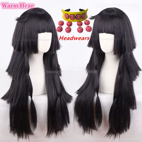 อะนิเมะ Alluka Zoldyck สังเคราะห์ผมยาว 80 ซม.สีดําวิกผมสีม่วง Aruka Zorudikku ทนความร้อนผมฮาโลวีนคอสเพลย์อะนิเมะวิกผม