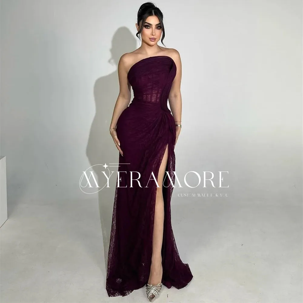 

Elegant Evening Dresses for Women Backless Mermaid Sleeveless Prom Dresses with Side Slit Floor Length Cocktail Gown Customized
