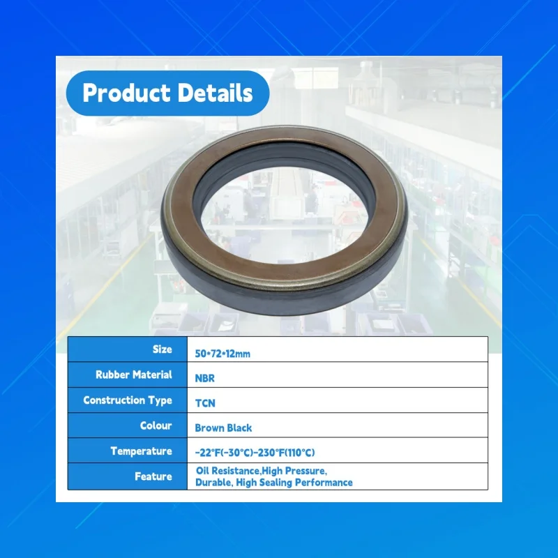 

OEM:AP2864I.Size:50x72x12mm. DMHUI TCNstyle high-quality NBR hydraulic motor,oil seal, applicable to Hydraulic pump repair parts