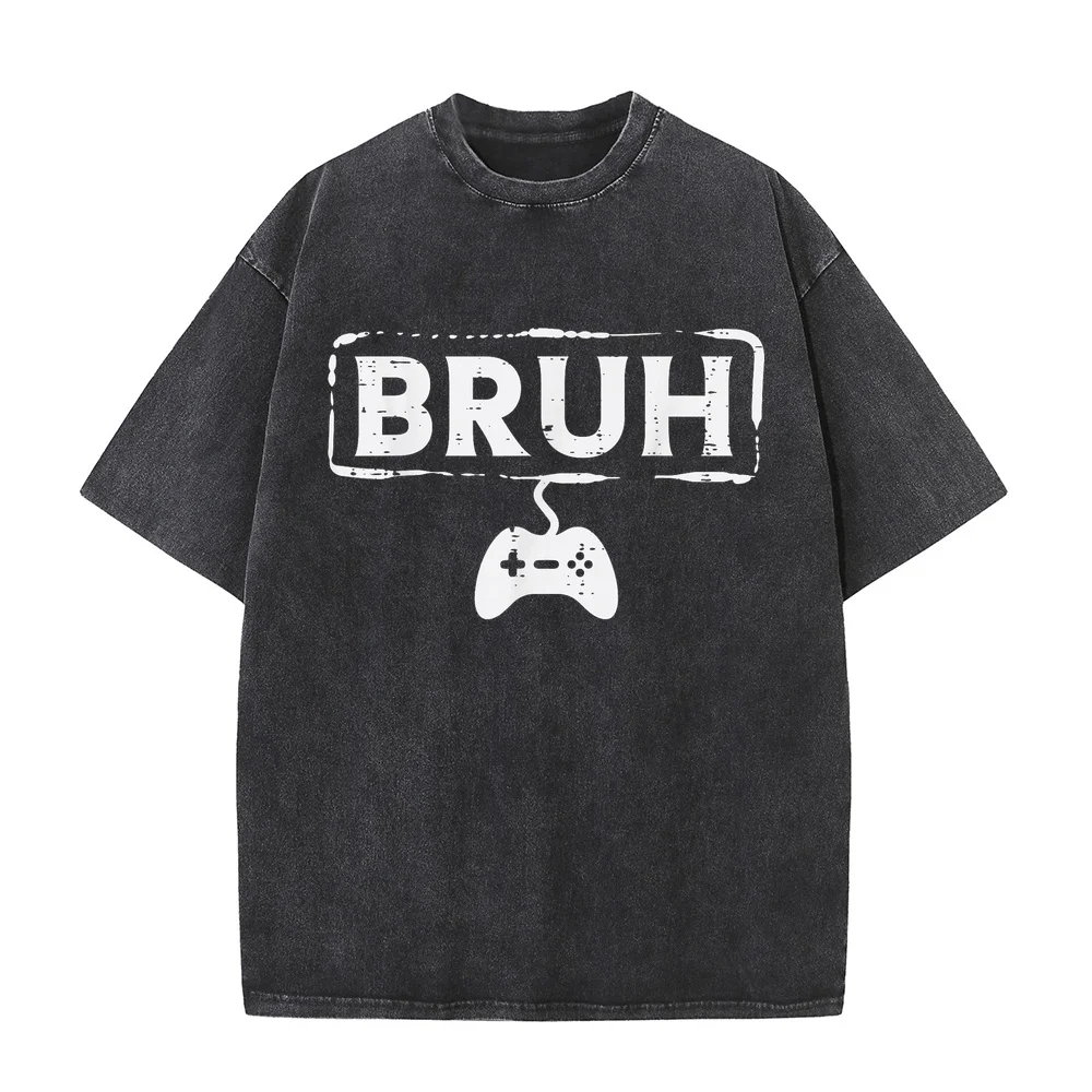 Gamer Bruh Video Game Funny Gaming Teen Men Boys Kids Youth T-Shirt Summer Tops Harajuku Camisa Masculina Text Short Sleeve