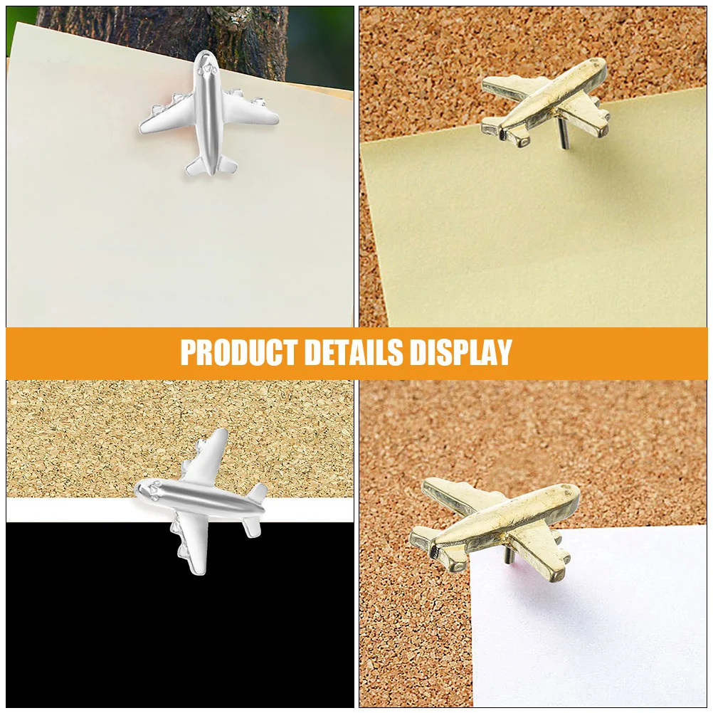 12 قطعة ثلاثية الأبعاد طائرة دفع دبابيس معدنية Thumbtacks لوحة مزخرفة المسامير المنزل مكتب صور جدار الفلين خريطة الملحقات #2
