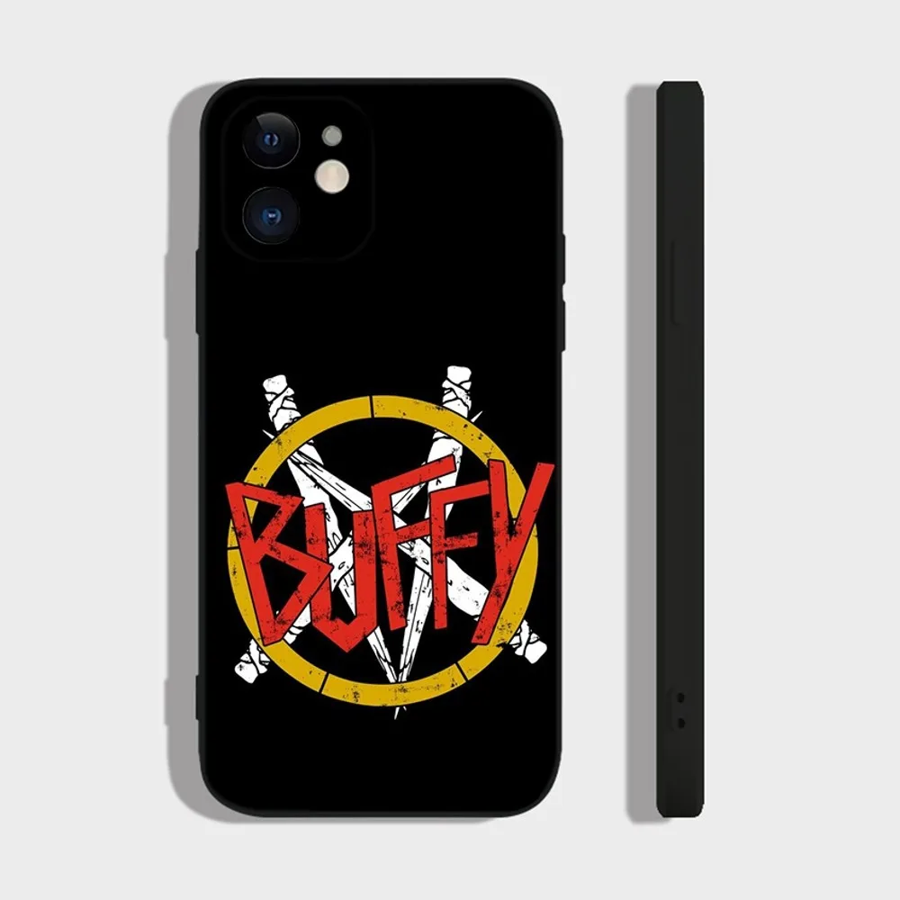 B-Buffy the V-Vampire S-Slayer Phone Case For iPhone 14,13,12 Mini 11 Pro XR,X,XS,MAX 6S,7,8 Plus Silicone Cover Soft black