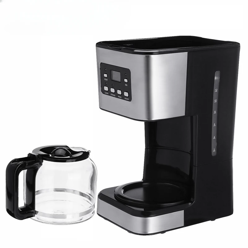 110/220V American Coffee Machine Automatic Latte Espresso Coffee Maker 12 Cups Drip Cafe Maker For Home Office Tea Pot Boiler