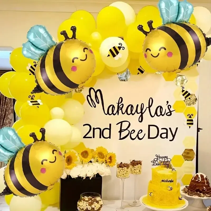 1 ~ 6 Stück Multi-Style Cute Bee Animal Aluminium-Ballon-Set für Party-Szenen-Arrangement – Aluminiumfolienballons mit Tier-Design