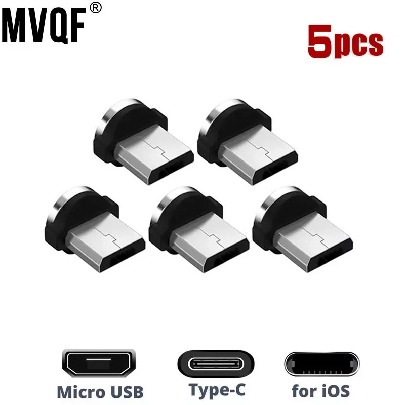 

MVQF 1/5pcs Micro USB Type C Dust Plugs Magnetic Tips for Iphone 13 Mobile Phone Magnet Charger Connector Magnetic Cable Adapter