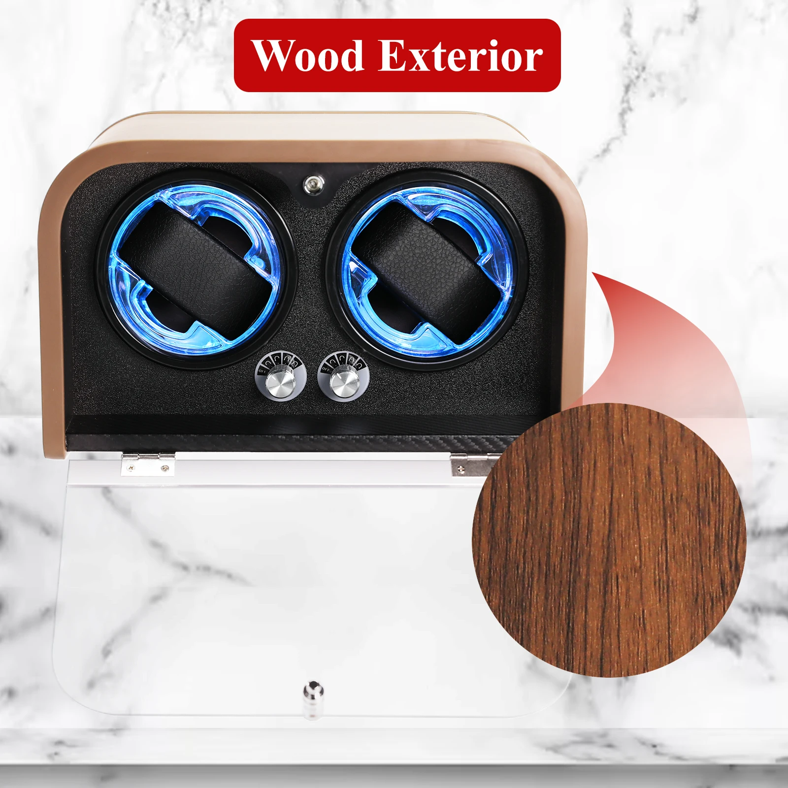 Watch Rewinder Box - Ultra Quiet (~ 10dB) with Smart Stop, 4 Modes, Type C and Battery Powered