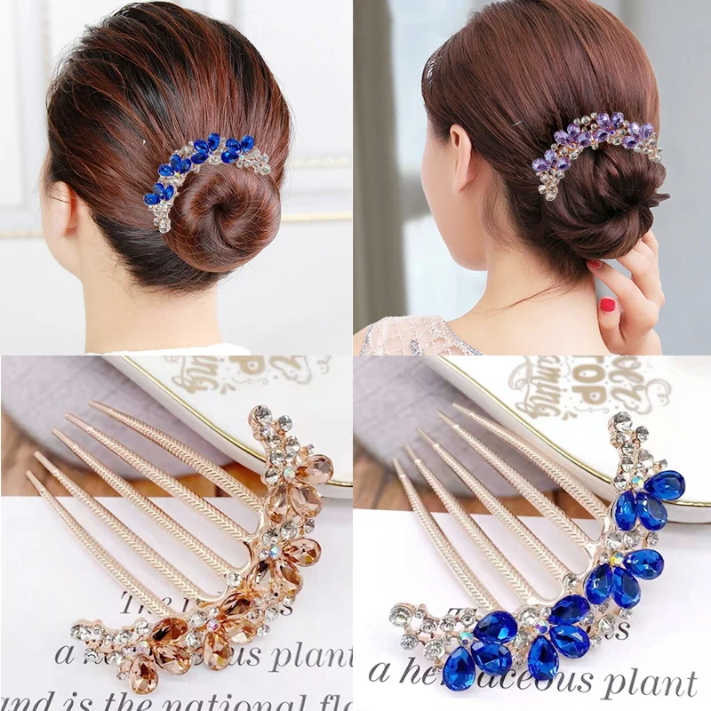 Rhinestone Hair Comb Butterfly Hairpin Women\'s Fashion Retro Luxury Hair Accessories