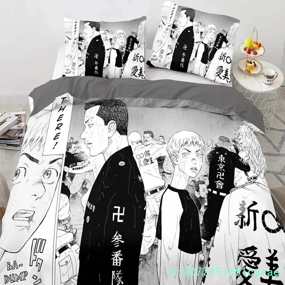 3D Printed Anime Tokyo Avengers Manjiro Sano Bedding Set Boys Girls Twin Queen Size Duvet Cover Pillowcase Bed Kids Adult