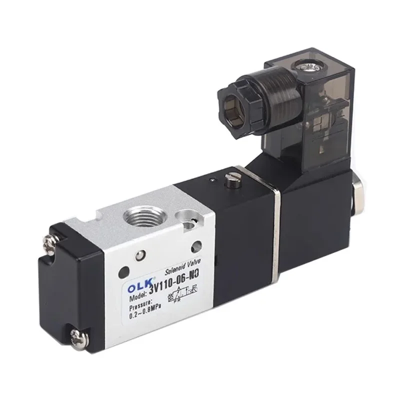 HLH 3V110-06-NC 3V110-06-NO Air Solenoid Valve 3 port 2 Position 1/8 Normally Closed Normally Open Pneumatic Control Valve