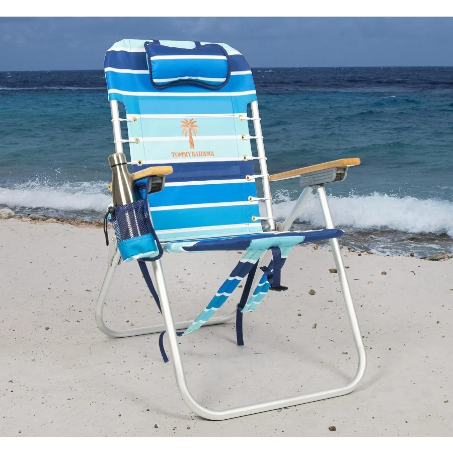 كرسي محمول ذو 4 أوضاع معلق قابل للطي على الشاطئ مع ارتفاع 17 مقعد للاسترخاء في الهواء الطلق وحمامات الشمس في الهواء الطلق #2