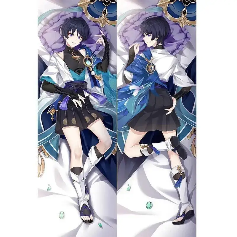 

Anime Decor Pillow Case Genshin Impact Wander Dakimakura Waifu Pillowcase 2-Side Print Hing Body Cushion Cover Gift