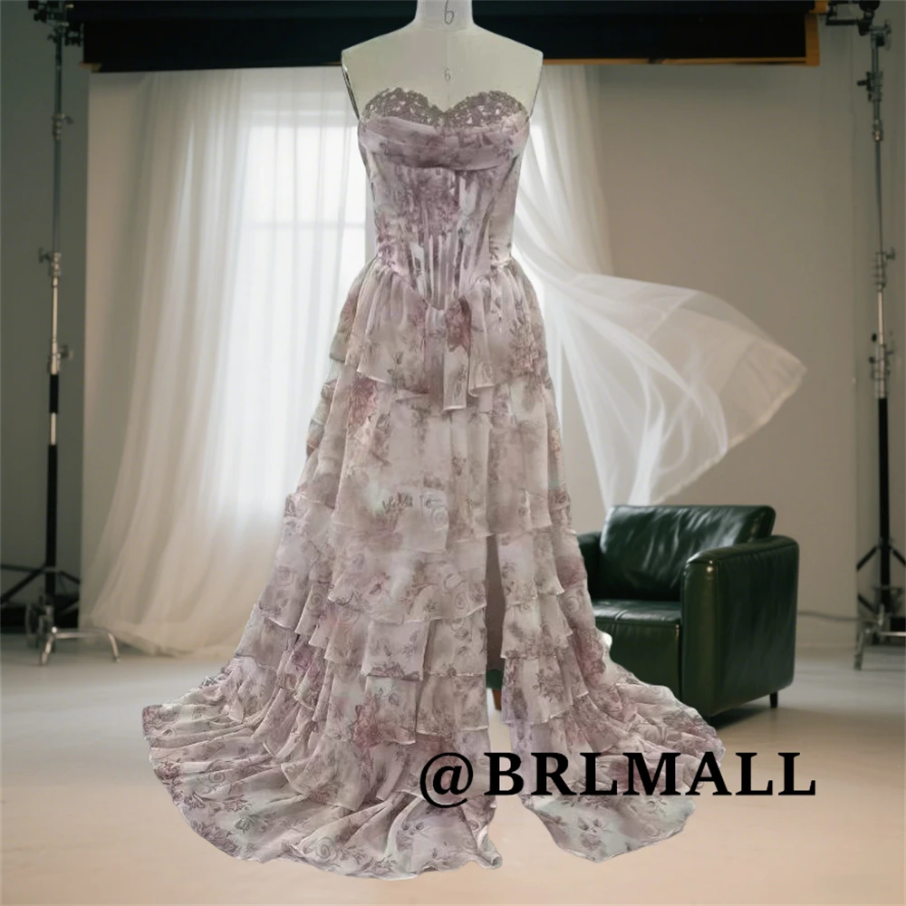 Formelles Damenkleid mit Blumenmuster, Übergröße, A-Linie, lange Partykleider, Abendessen, Ballkleider, Kleider für Hochzeitsgäste