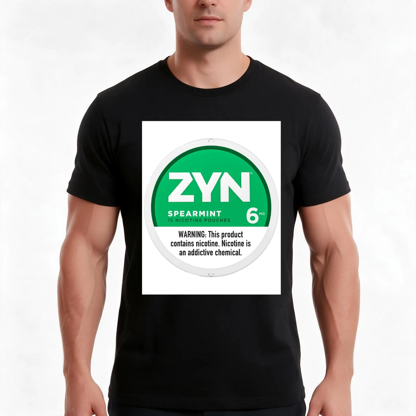 Zyn Shirt Sticker Nicotine Pouches Poster Chill Cool Mint T-Shirt, Summer Casual Cotton Tee, Oversized Streetwear Tops