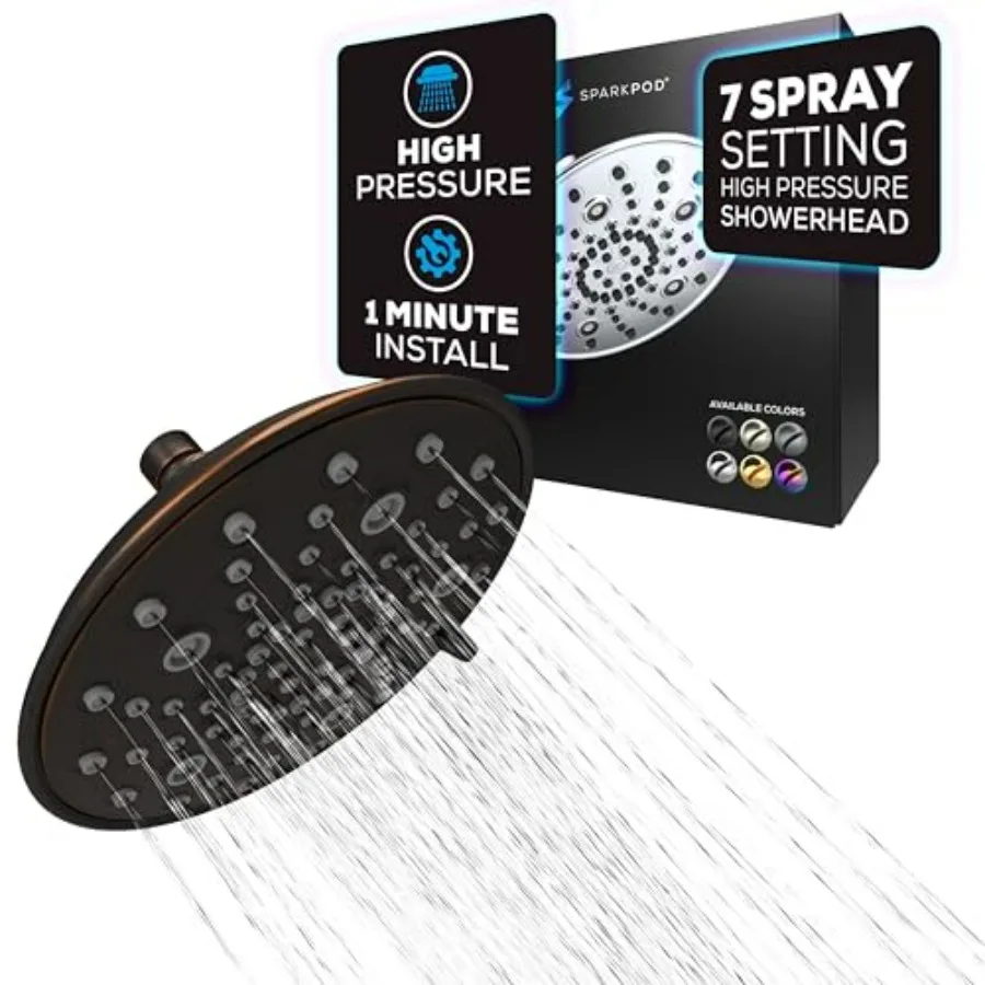 7 Spray Settings Shower Head - Adjustable High Flow Shower Head with Mist Setting - Showerhead Replacement Head for the Bathroo