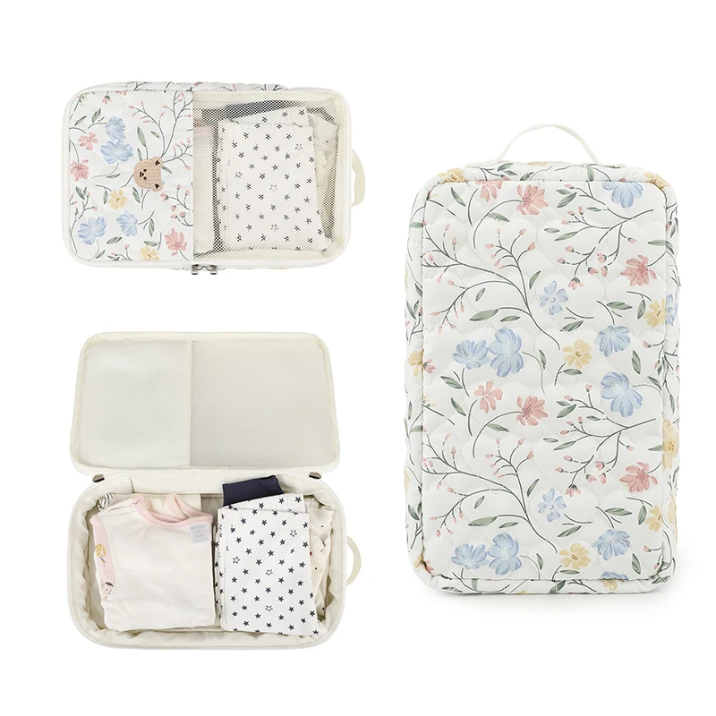 

Baby Diaper Bag Organizer Pouches Cute Bear Mesh Bag Reusable Portable Travel Kids Clothes Diaper Storage Hanging Bag