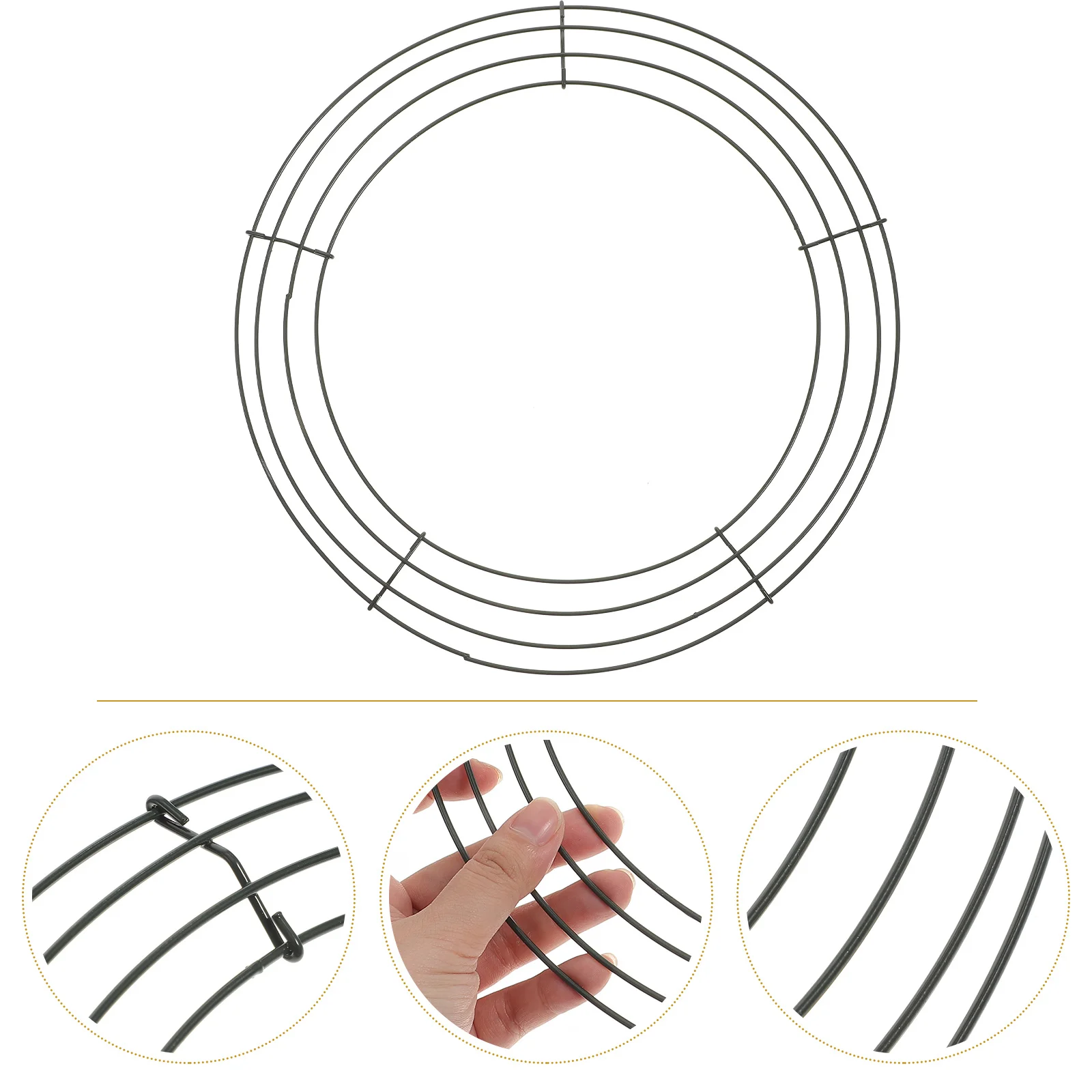

2pcs Metal Wreath Frame Iron Circle Wire Rings For Diy Floral Garland Craft Christmas Decor Home Office Party Wreath Making