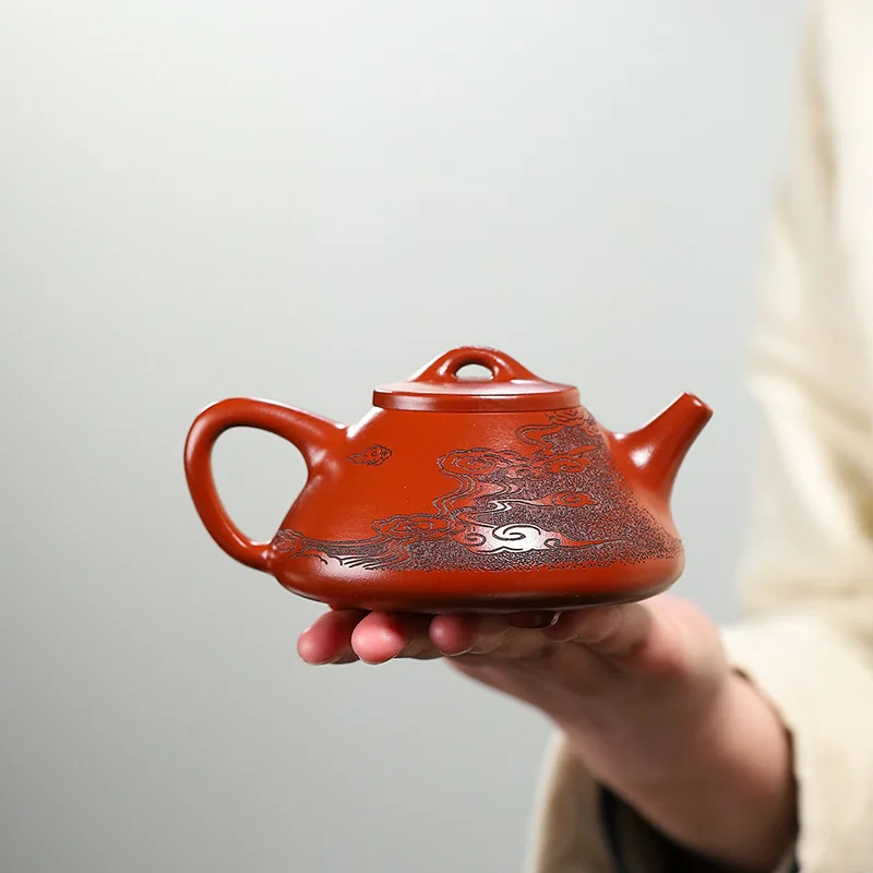 Yixing Handmade Original Ore Dahongpao Purple Clay Pingbu Qingyun Stone Teapot Kung Fu Tea Set Available For Purchase Starting
