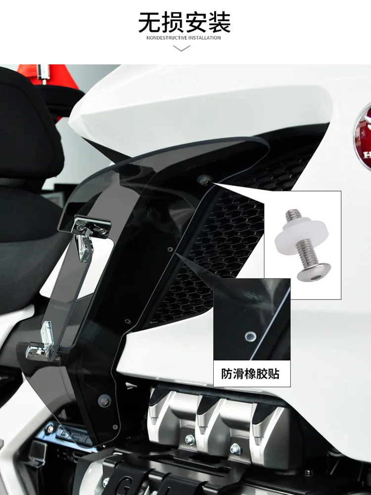 Panical Rauchgrauer Verstellbarer Windschutz Seitenflügel Windabweiser für Honda Gold Wing GL1800 GL1800B F6B 2018-2026 PMMA – Detail 12