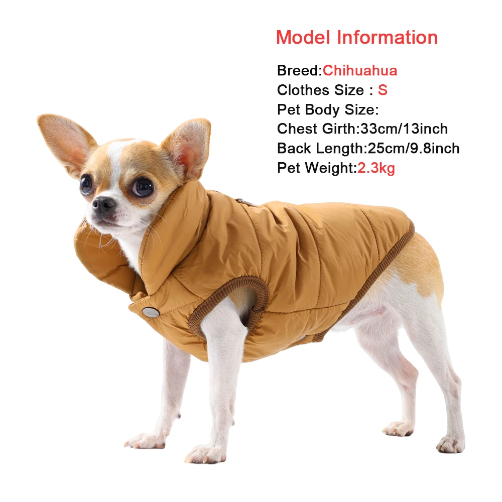 Wasserdichter Hunde-Wintermantel, Warme Fleece-Gefütterte Haustierjacke, Leichte Welpenkleidung, Kälteschutzkleidung für Dackel und Kleine Hunde – Detail 1
