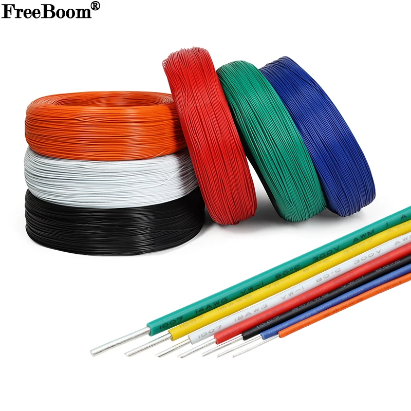 2~50m Copper Wire UL1007 Single Core 26 24 22 20 18 16 14 AWG PVC Insulation Tinned Plating LED Line Equipment Electric Cable